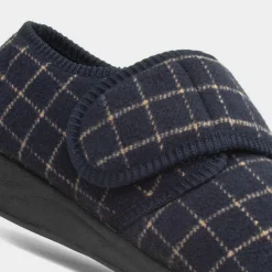 Jo & Joe Dennis Mens Navy Wider Fit Slipper