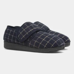 Jo & Joe Dennis Mens Navy Wider Fit Slipper