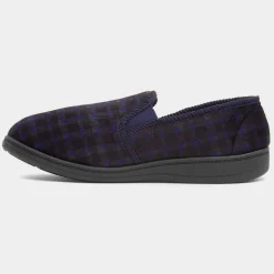 Jo & Joe Edward Mens Navy Wider Fit Full Slipper
