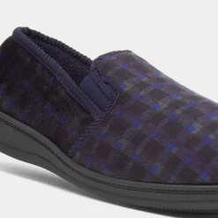 Jo & Joe Edward Mens Navy Wider Fit Full Slipper