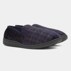 Jo & Joe Edward Mens Navy Wider Fit Full Slipper