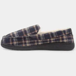 Jo & Joe Elswick Mens Navy Moccasin Slipper