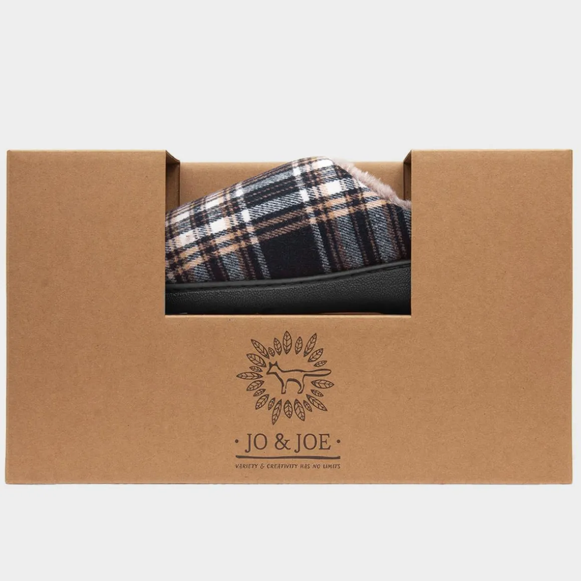 Jo & Joe Falkirk Mens Navy Tartan Mule Slipper