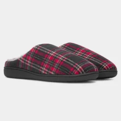 Jo & Joe Falkirk Mens Red Tartan Mule Slipper