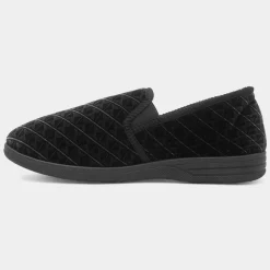 Jo & Joe Frank Mens Black Full Slipper
