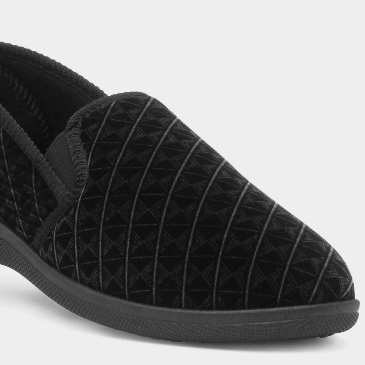 Jo & Joe Frank Mens Black Full Slipper