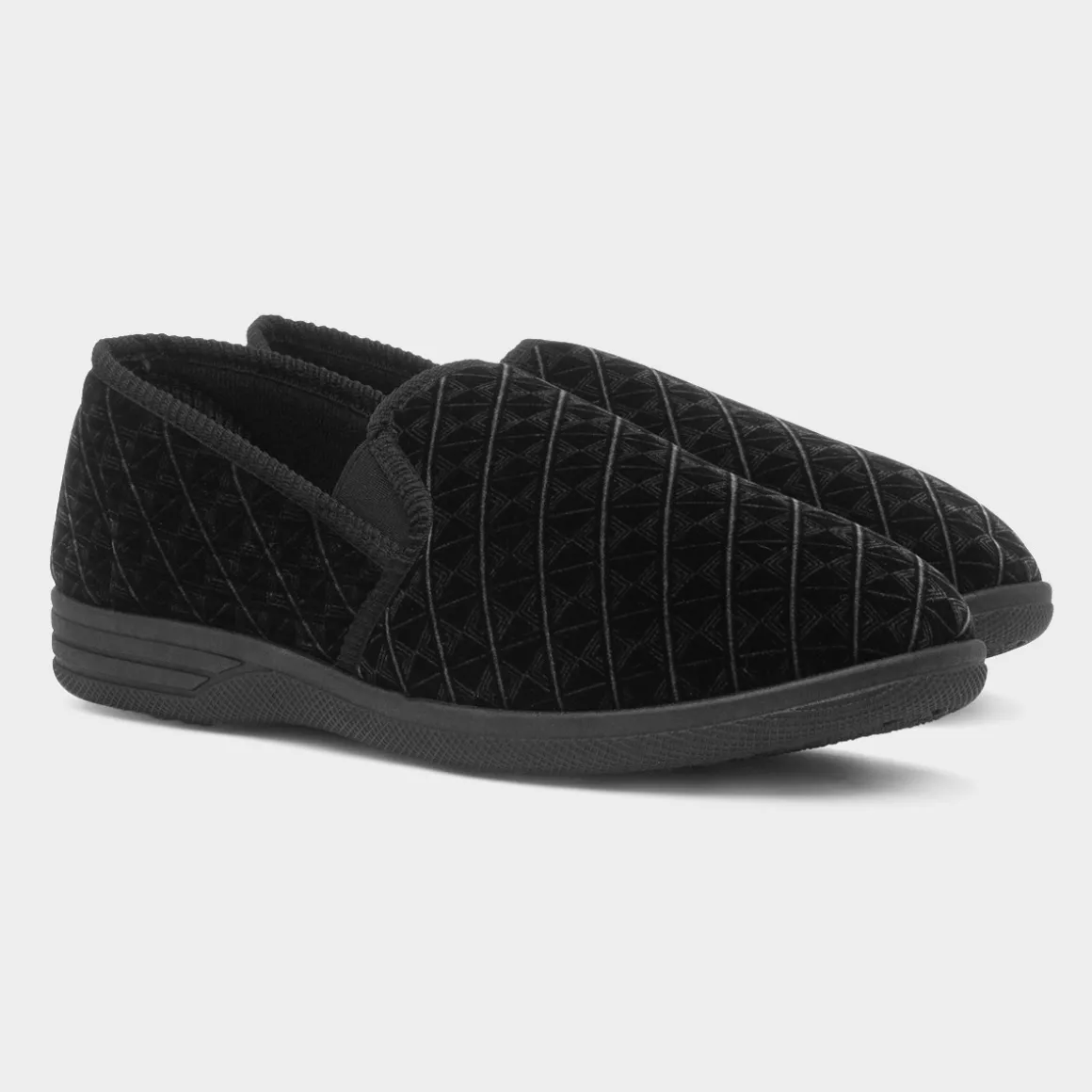 Jo & Joe Frank Mens Black Full Slipper