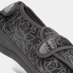 Jo & Joe Grace Womens Grey Wider Fitting Slipper