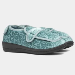 Jo & Joe Grace Womens Teal Wider Fitting Slipper