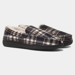 Jo & Joe Livingston Mens Navy Moccasin Slipper