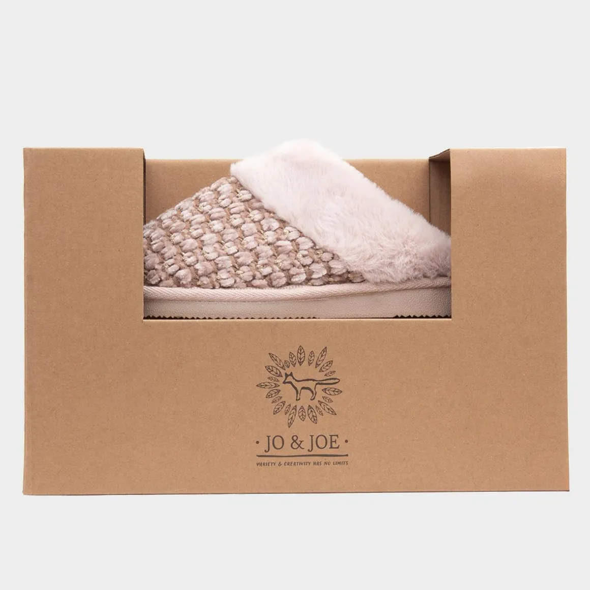 Jo & Joe Persian Womens Beige Faux Fur Slipper