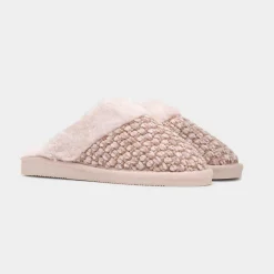 Jo & Joe Persian Womens Beige Faux Fur Slipper