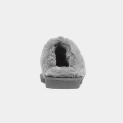 Jo & Joe Persian Womens Grey Faux Fur Slipper