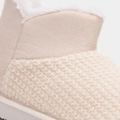 Jo & Joe Rosanna Womens Cream Bootie Slipper