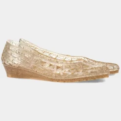 JuJu Christabel Womens Gold Glitter Jelly Shoe