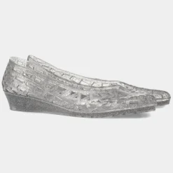 JuJu Christabel Womens Silver Glitter Jelly Shoe