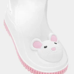 JuJu Kids White Mouse Welly
