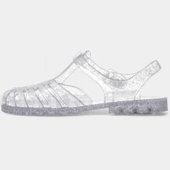 JuJu Reilly Womens Silver Glitter Jelly Sandal