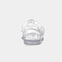 JuJu Reilly Womens Silver Glitter Jelly Sandal
