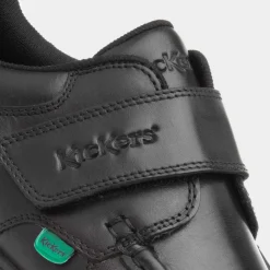 Kickers Fragma Boys Leather Shoe in Black