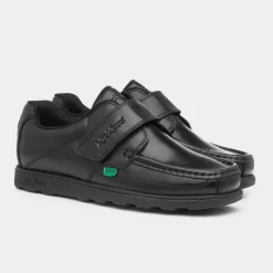 Kickers Fragma Boys Leather Shoe in Black