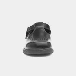Kickers Fragma Girls Black Leather School Shoes