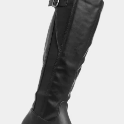 Krush Alina Womens Black Wider Fit Knee High Boot
