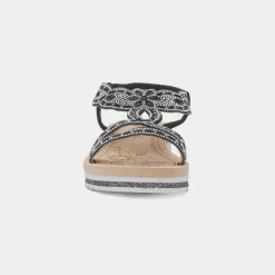 Krush Ana Womens Black Diamante Sandal