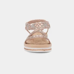 Krush Ana Womens Rose Gold Diamante Sandal