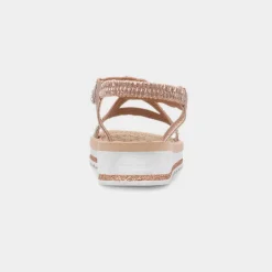 Krush Ana Womens Rose Gold Diamante Sandal