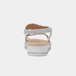 Krush Ana Womens Silver Diamante Sandal