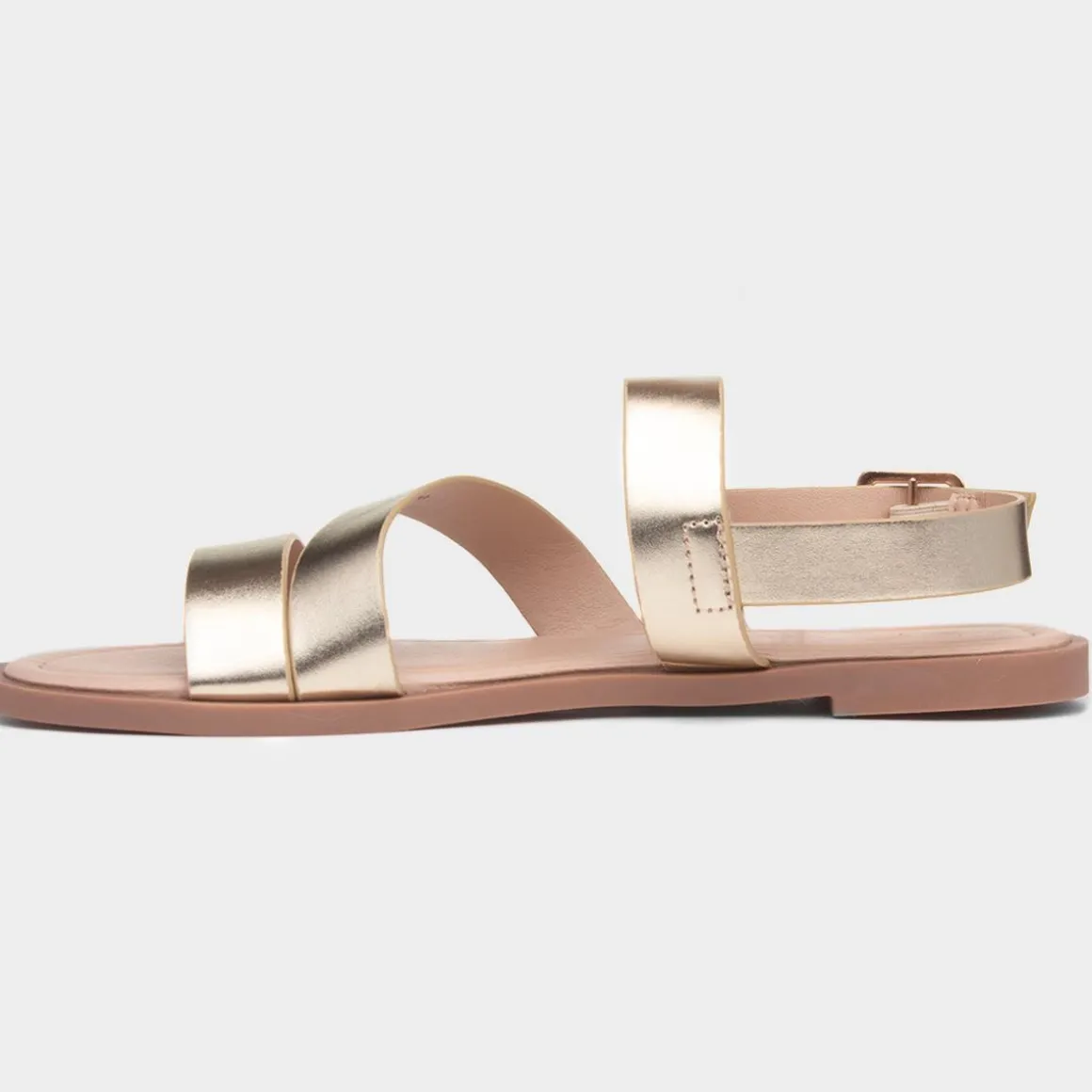 Krush Blaire Womens Gold Strappy Sandal