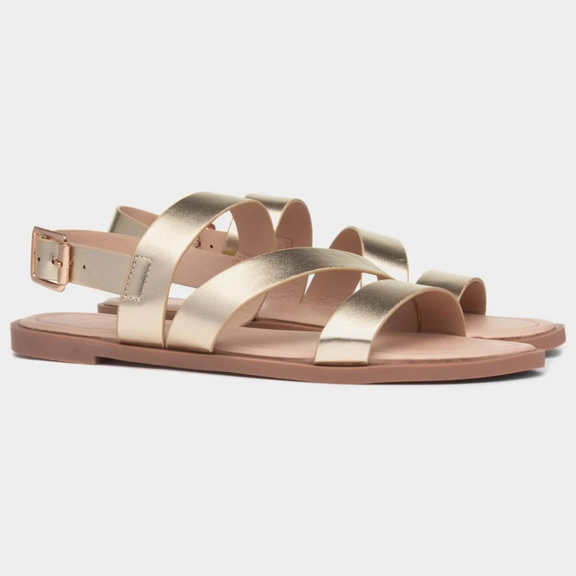 Krush Blaire Womens Gold Strappy Sandal