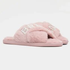 Krush Bride Squad Womens Pink Fluffy Slipper