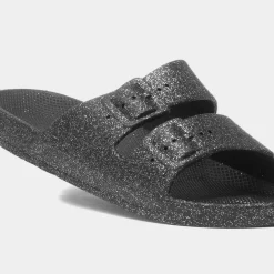 Krush Brooke Womens Black Glitter Sandal