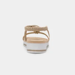 Krush Ciara Womens Gold Wedge Diamante Sandal