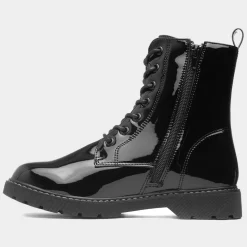 Krush Claire Womens Black Patent Ankle Boot