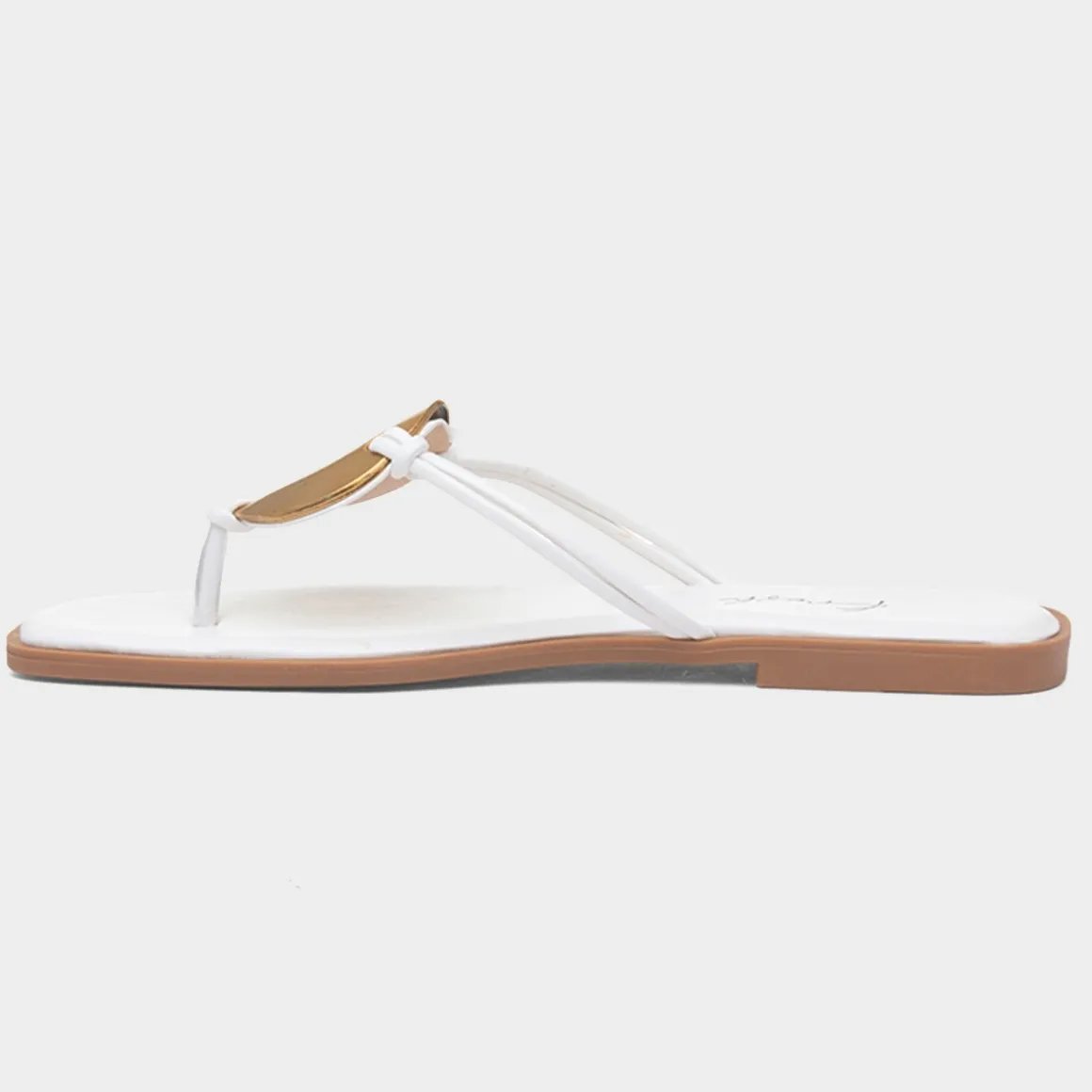 Krush Elena Womens White Toe Post Sandal