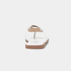 Krush Elena Womens White Toe Post Sandal
