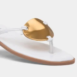 Krush Elena Womens White Toe Post Sandal