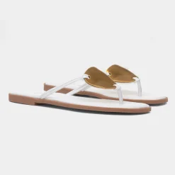 Krush Elena Womens White Toe Post Sandal