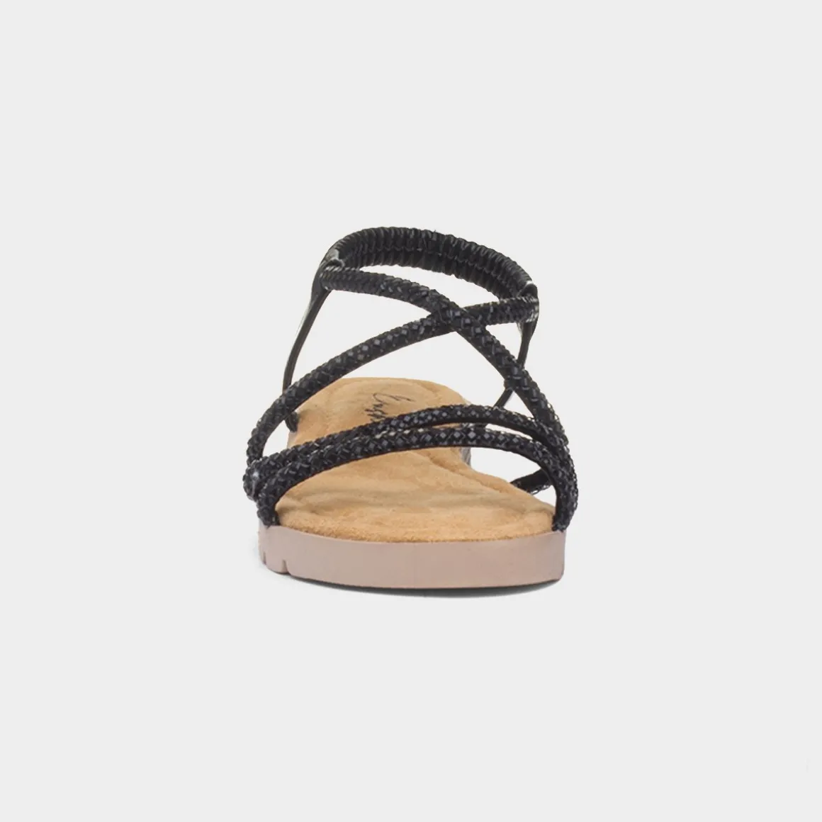 Krush Erica Womens Black Strappy Sandal