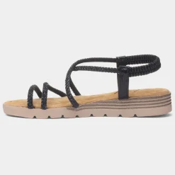 Krush Erica Womens Black Strappy Sandal