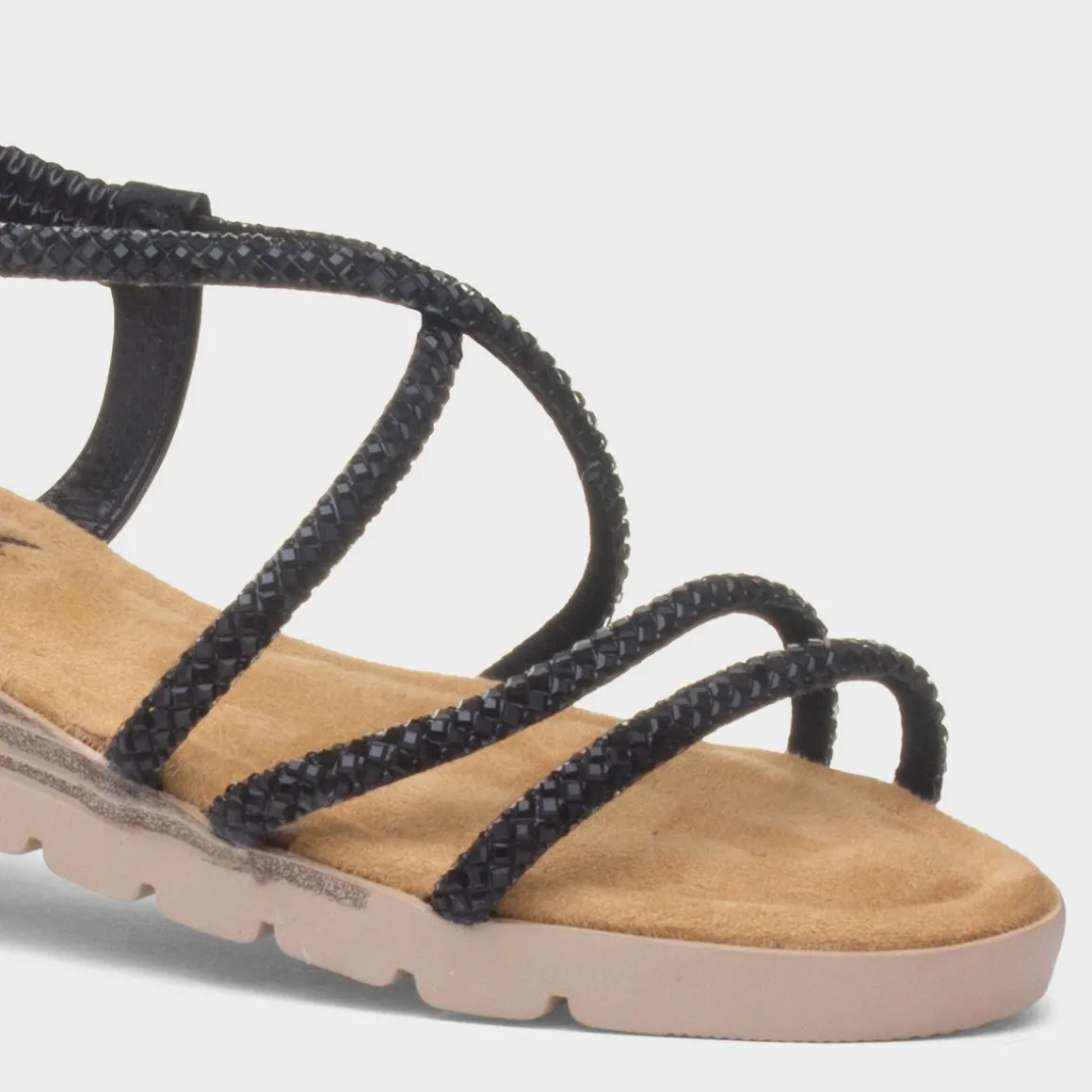 Krush Erica Womens Black Strappy Sandal