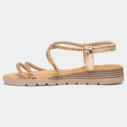 Krush Erica Womens Rose Gold Strappy Sandal