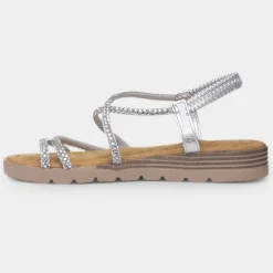 Krush Erica Womens Silver Strappy Sandal