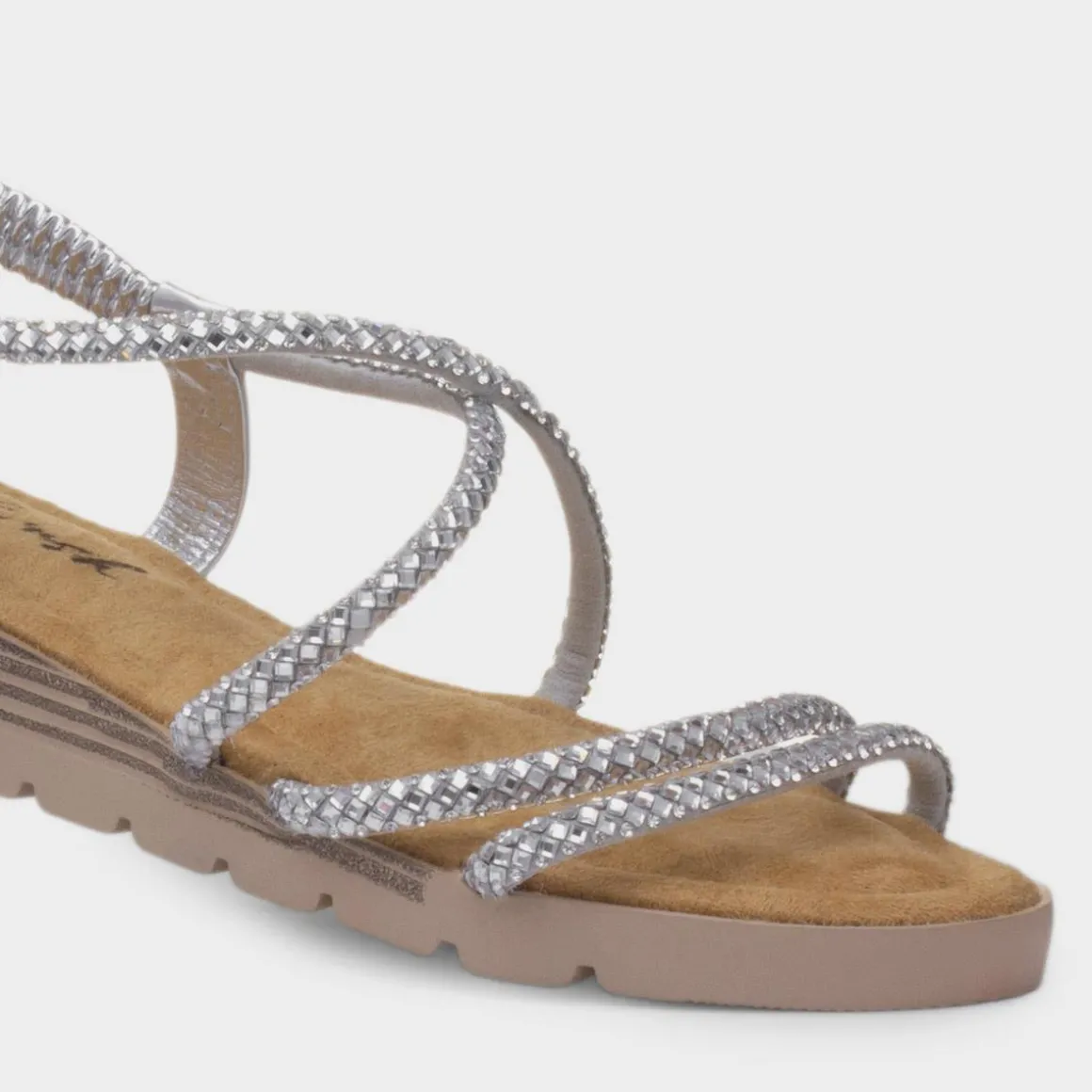 Krush Erica Womens Silver Strappy Sandal