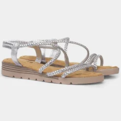 Krush Erica Womens Silver Strappy Sandal