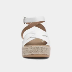 Krush Gabriella Womens White Wedge Sandal