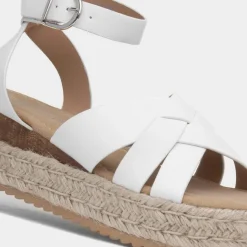Krush Gabriella Womens White Wedge Sandal